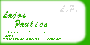 lajos paulics business card